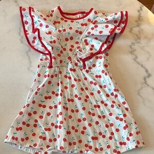 Cherry Print Kids Casual Dress